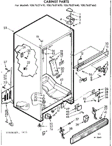 Cabinet Parts parts for Kenmore Refrigerator 106.7657420 (1067657420, 106 7657420) from AppliancePartsPros.com