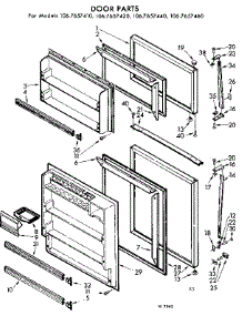 Door Parts parts for Kenmore Refrigerator 106.7657420 (1067657420, 106 7657420) from AppliancePartsPros.com