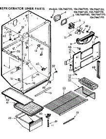 Liner Parts parts for Kenmore Refrigerator 106.7667130 (1067667130, 106 7667130) from AppliancePartsPros.com