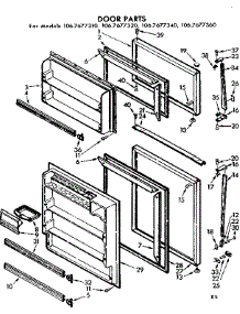 Door Parts parts for Kenmore Refrigerator 106.7677310 (1067677310, 106 7677310) from AppliancePartsPros.com