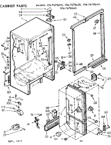 Cabinet Parts parts for Kenmore Refrigerator 106.7678610 (1067678610, 106 7678610) from AppliancePartsPros.com