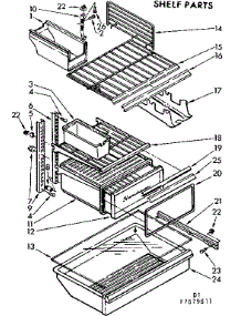 Shelf Parts parts for Kenmore Refrigerator 106.7679611 (1067679611, 106 7679611) from AppliancePartsPros.com