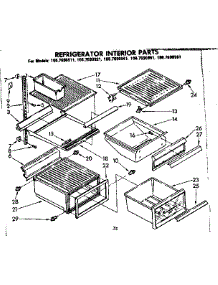 Interior Parts parts for Kenmore Refrigerator 106.7690921 (1067690921, 106 7690921) from AppliancePartsPros.com