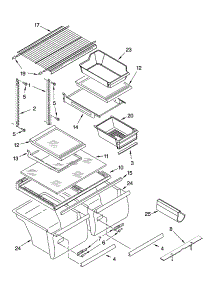 Shelf Parts parts for Kenmore Refrigerator 106.78214801 (10678214801, 106 78214801) from AppliancePartsPros.com