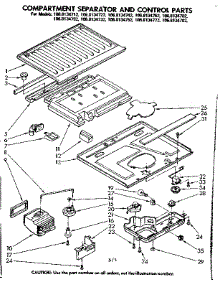 Compartment Separator  Control Parts parts for Kenmore Refrigerator 106.8134792 (1068134792, 106 8134792) from AppliancePartsPros.com