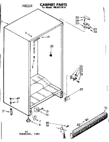 Cabinet Parts parts for Kenmore Freezer 106.8211610 (1068211610, 106 8211610) from AppliancePartsPros.com
