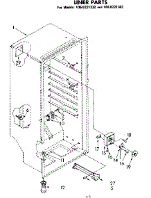 Liner Parts parts for Kenmore Freezer 106.8221332 (1068221332, 106 8221332) from AppliancePartsPros.com
