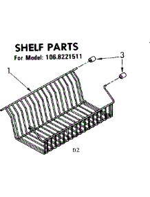 Shelf Parts parts for Kenmore Freezer 106.8221511 (1068221511, 106 8221511) from AppliancePartsPros.com