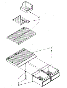 Shelf parts for Kenmore Refrigerator 106.8376703 (1068376703, 106 8376703) from AppliancePartsPros.com