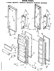 Door Parts parts for Kenmore Refrigerator 106.8432421 (1068432421, 106 8432421) from AppliancePartsPros.com