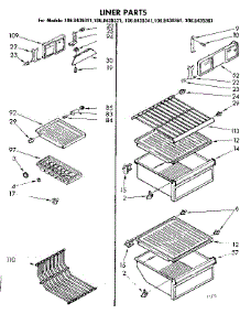 Liner Parts parts for Kenmore Refrigerator 106.8439381 (1068439381, 106 8439381) from AppliancePartsPros.com