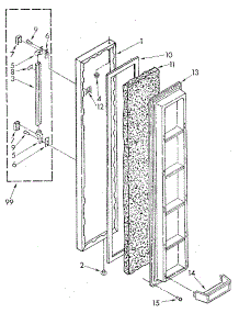 Freezer Door parts for Kenmore Refrigerator 106.8490270 (1068490270, 106 8490270) from AppliancePartsPros.com