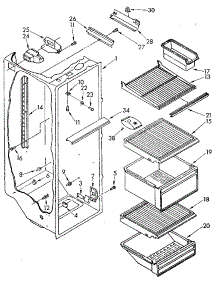 Refrigerator Liner parts for Kenmore Refrigerator 106.8492410 (1068492410, 106 8492410) from AppliancePartsPros.com