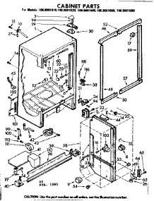 Cabinet Parts parts for Kenmore Refrigerator 106.8601610 (1068601610, 106 8601610) from AppliancePartsPros.com