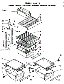 Shelf Parts parts for Kenmore Refrigerator 106.8609921 (1068609921, 106 8609921) from AppliancePartsPros.com