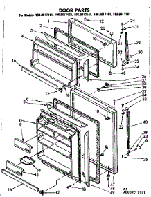 Door Parts parts for Kenmore Refrigerator 106.8617161 (1068617161, 106 8617161) from AppliancePartsPros.com