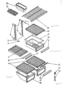 Shelf Parts parts for Kenmore Refrigerator 106.8648520 (1068648520, 106 8648520) from AppliancePartsPros.com