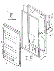 Door parts for Kenmore Freezer 106.9205581 (1069205581, 106 9205581) from AppliancePartsPros.com