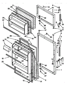 Door parts for Kenmore Refrigerator 106.9344701 (1069344701, 106 9344701) from AppliancePartsPros.com