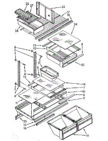 Shelf parts for Kenmore Refrigerator 106.9608784 (1069608784, 106 9608784) from AppliancePartsPros.com