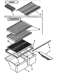 Shelf parts for Kenmore Refrigerator 106.9658111 (1069658111, 106 9658111) from AppliancePartsPros.com