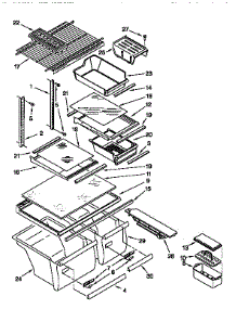 Shelf parts for Kenmore Refrigerator 106.9658621 (1069658621, 106 9658621) from AppliancePartsPros.com