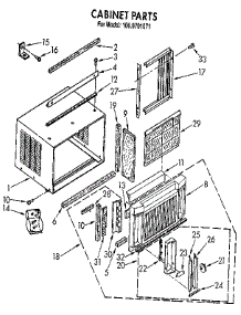 Cabinet parts for Kenmore Air Conditioner 106.9701071 (1069701071, 106 9701071) from AppliancePartsPros.com
