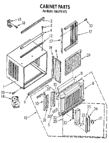 Cabinet parts for Kenmore Air Conditioner 106.9701072 (1069701072, 106 9701072) from AppliancePartsPros.com