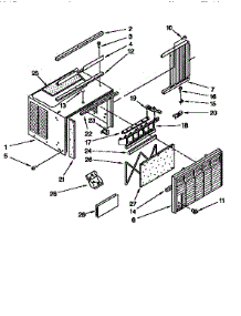 Cabinet parts for Kenmore Air Conditioner 106.9710537 (1069710537, 106 9710537) from AppliancePartsPros.com