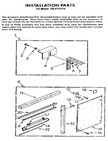 Installation parts for Kenmore Room Air Conditioner 106.9731270 (1069731270, 106 9731270) from AppliancePartsPros.com