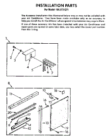 Installation parts for Kenmore Air Conditioner 106.9731271 (1069731271, 106 9731271) from AppliancePartsPros.com