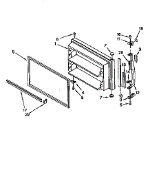 Freezer Door parts for Kenmore Refrigerator 106.9758622 (1069758622, 106 9758622) from AppliancePartsPros.com