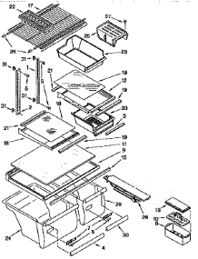 Shelf parts for Kenmore Refrigerator 106.9758624 (1069758624, 106 9758624) from AppliancePartsPros.com