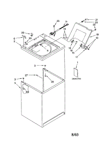 Top And Cabinet parts for Kenmore Washer 110.14112300 (11014112300, 110 14112300) from AppliancePartsPros.com