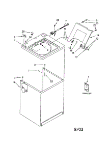 Top And Cabinet parts for Kenmore Washer 110.14222300 (11014222300, 110 14222300) from AppliancePartsPros.com