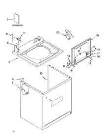 Top And Cabinet Parts parts for Kenmore Washer 110.15952401 (11015952401, 110 15952401) from AppliancePartsPros.com