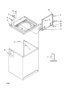 Top And Cabinet Parts parts for Kenmore Washer 110.16212503 (11016212503, 110 16212503) from AppliancePartsPros.com