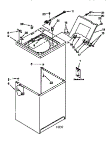 Top And Cabinet parts for Kenmore Washer 110.16872691 (11016872691, 110 16872691) from AppliancePartsPros.com