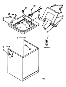 Top And Cabinet parts for Kenmore Washer 110.18532790 (11018532790, 110 18532790) from AppliancePartsPros.com