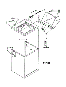 Top And Cabinet parts for Kenmore Washer 110.19101992 (11019101992, 110 19101992) from AppliancePartsPros.com