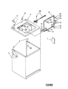 Top And Cabinet parts for Kenmore Washer 110.20172000 (11020172000, 110 20172000) from AppliancePartsPros.com