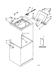 Top And Cabinet parts for Kenmore Washer 110.20442991 (11020442991, 110 20442991) from AppliancePartsPros.com