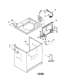 Top And Cabinet parts for Kenmore Washer 110.20936994 (11020936994, 110 20936994) from AppliancePartsPros.com