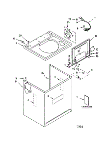 Top And Cabinet parts for Kenmore Washer 110.20942993 (11020942993, 110 20942993) from AppliancePartsPros.com