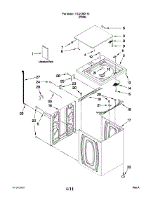 Top And Cabinet Parts parts for Kenmore Washer 110.21352110 (11021352110, 110 21352110) from AppliancePartsPros.com