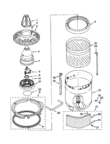 Washplate, Basket And Tub parts for Kenmore Washer 110.22082100 (11022082100, 110 22082100) from AppliancePartsPros.com