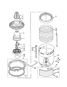 Washplate Basket And Tub parts for Kenmore Washer 110.22084101 (11022084101, 110 22084101) from AppliancePartsPros.com