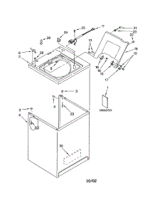 Top And Cabinet parts for Kenmore Washer 110.22802101 (11022802101, 110 22802101) from AppliancePartsPros.com