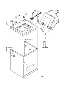 Top And Cabinet parts for Kenmore Washer 110.22832100 (11022832100, 110 22832100) from AppliancePartsPros.com