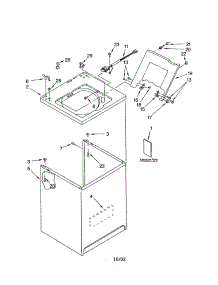 Top And Cabinet parts for Kenmore Washer 110.22842102 (11022842102, 110 22842102) from AppliancePartsPros.com